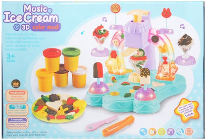 3D Color Mud Ice Cream Machine with Music and Light