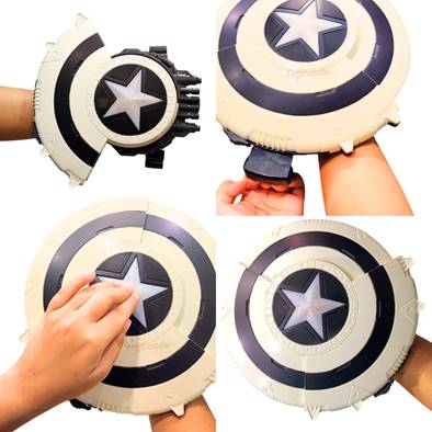 Shield with blaster shots